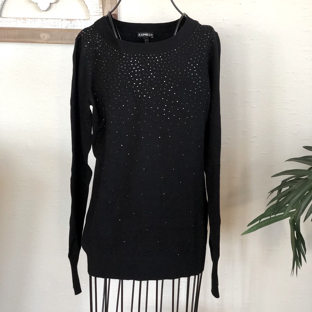 Express Black Embellished Sweater